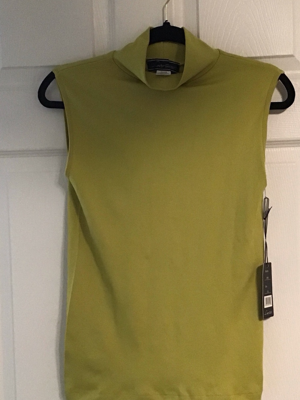 Love University Sleeveless Turtleneck Top in Olive Green